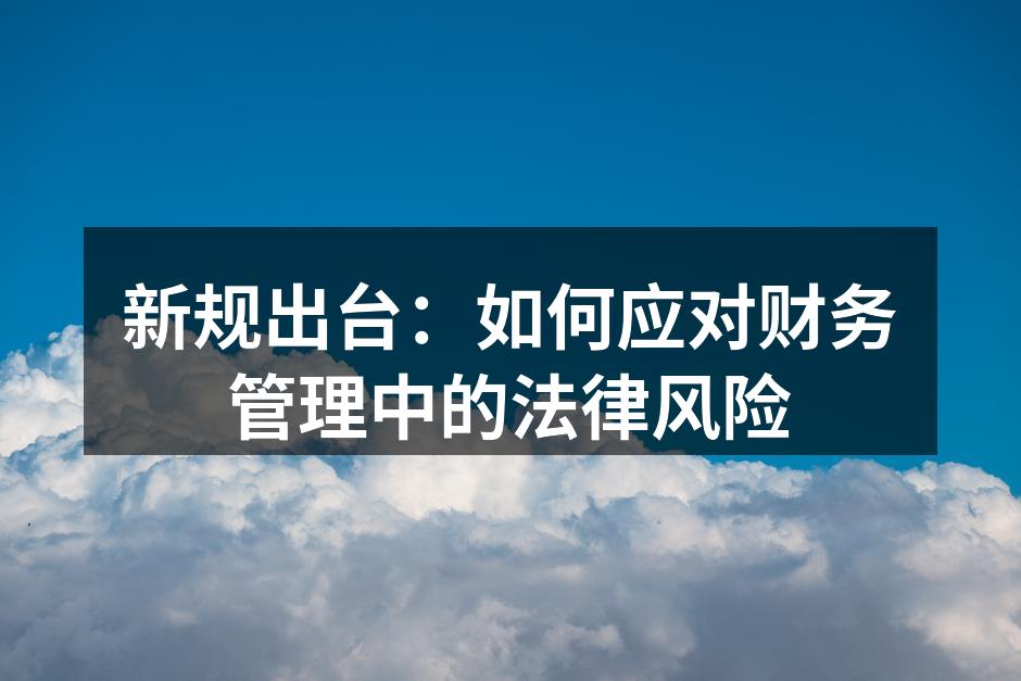 新规出台：如何应对财务管理中的法律风险